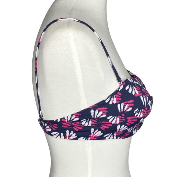 J. Crew Convertible Underwire Bikini Swim Top Navy Geometric Print 32D Small NWT - Picture 9 of 16
